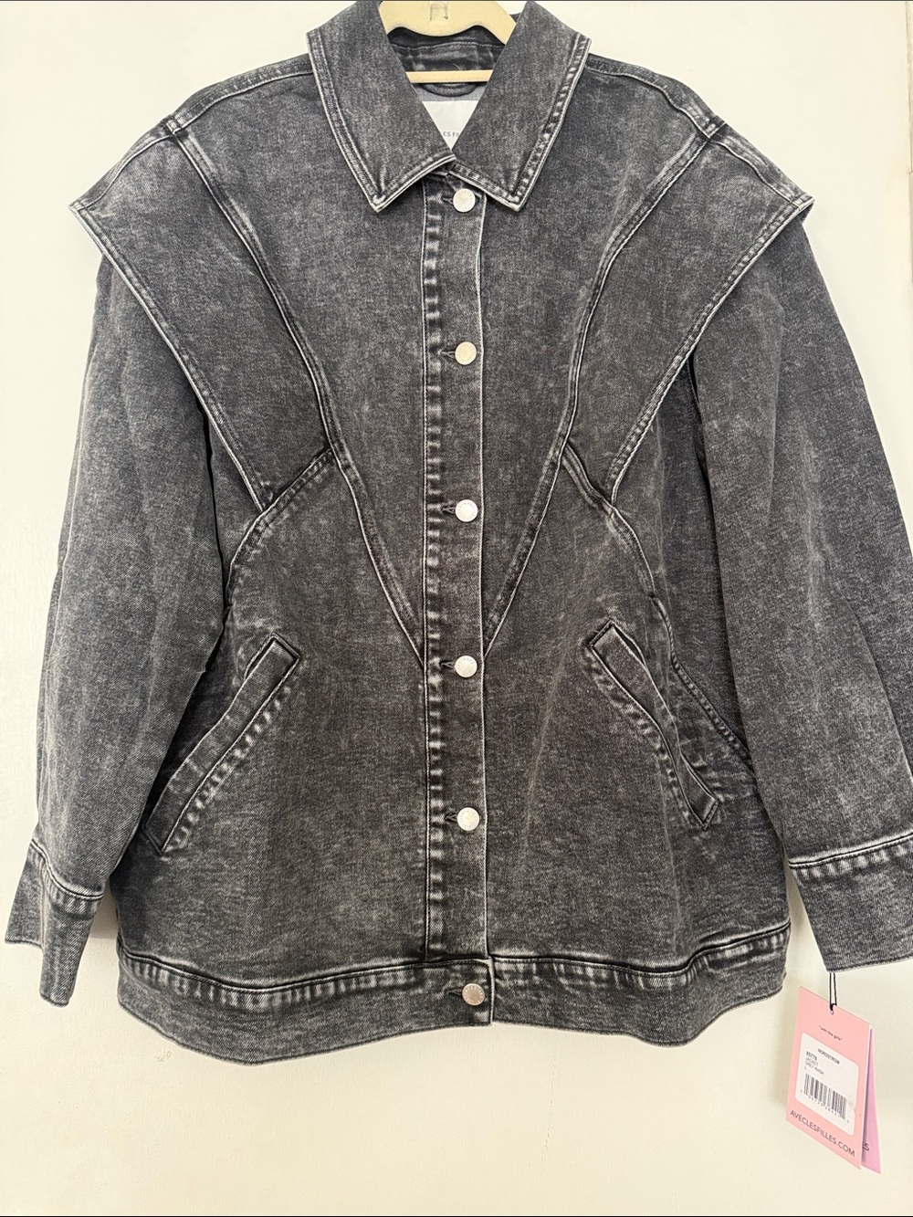 Avec Les Filles Washed Grey Jean Jacket